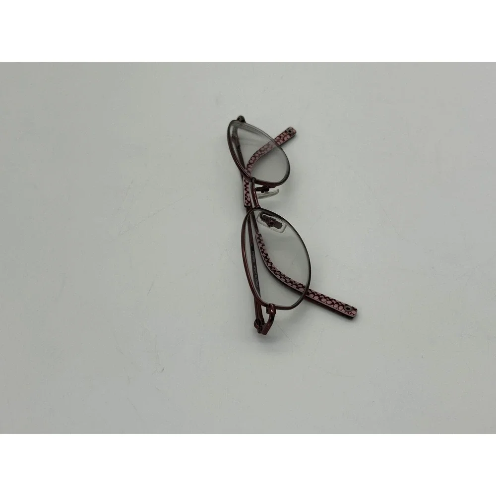 Coach 103 Caitlin Bordeaux Metal Oval Eyeglass Frames Only Signature Logo